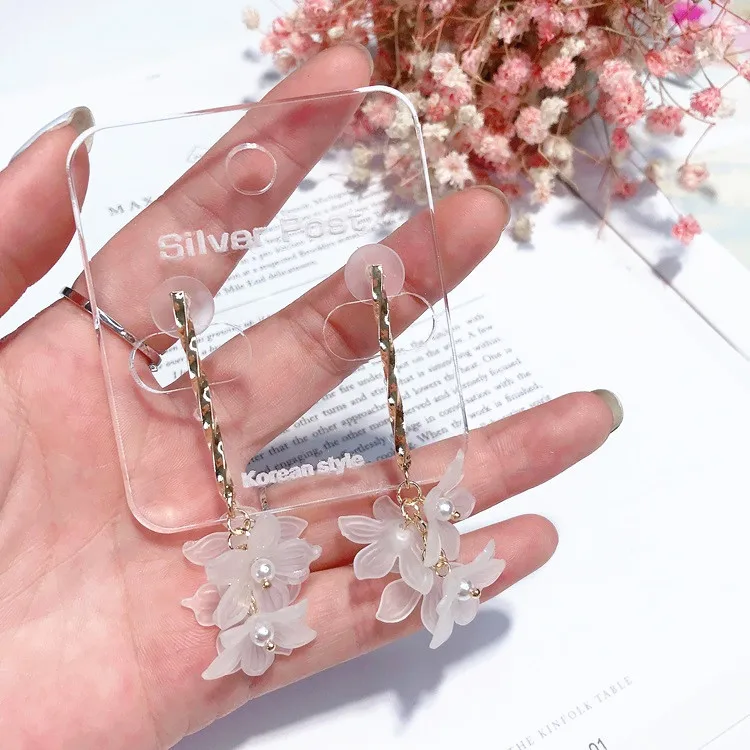 flowers earring 925 silver post Hypoallergenic fadeless alloy fashion jewelry stud earrings for women girl Christmas gift
