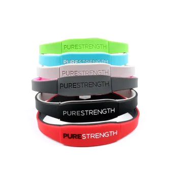 

Beautime 1pcs High Quality PURE STRENGTH silicone energy bracelet rubber power bangle balance Double-sided wear sports Wristband