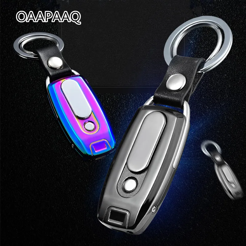 Новинка 2017 металлическая USB зажигалка перезаряжаемая Электронная брелок для