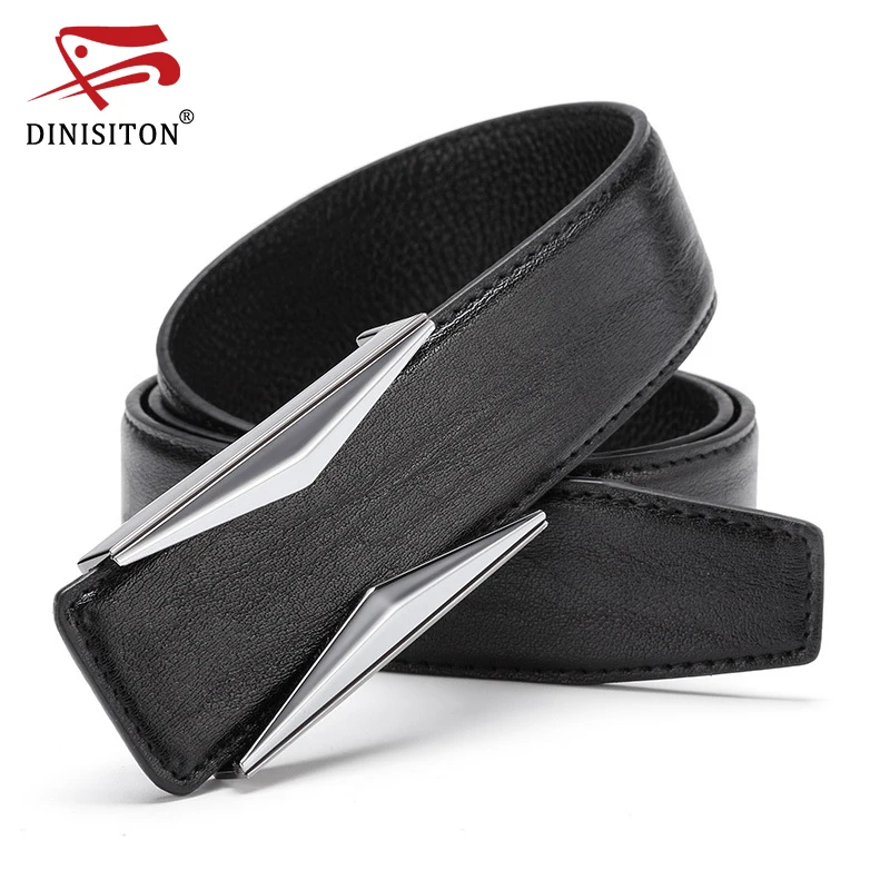 Buy DINISITON Soft Leather Belt For Men High Quality Gold And Sliver Buckle