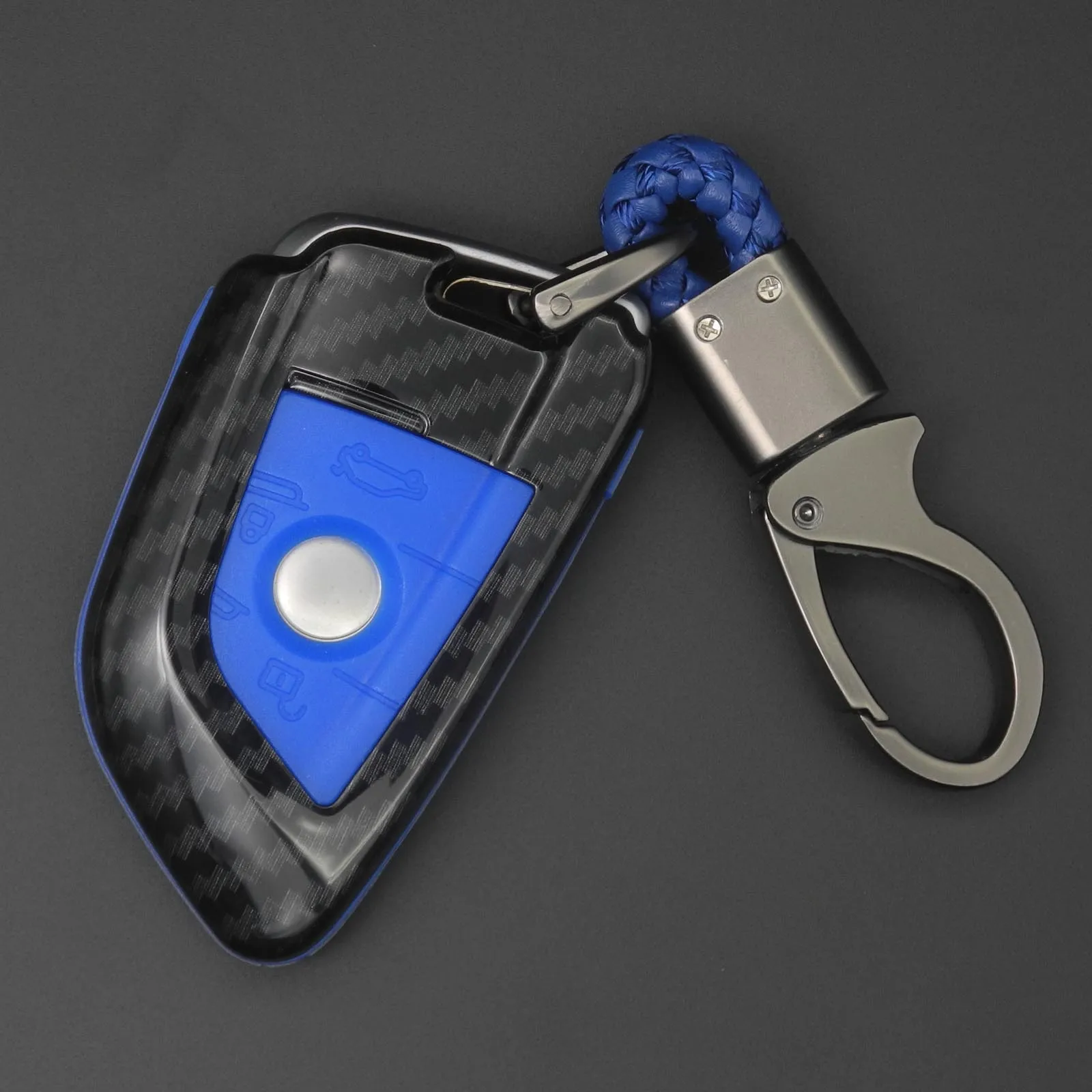 

jingyuqin Fashion Carbon Car Key Cover Case For BMW X1 X3 X5 X6 3 5 Series F10 F30 M520 525 F18 118i 320i 1 3 5 7 Series