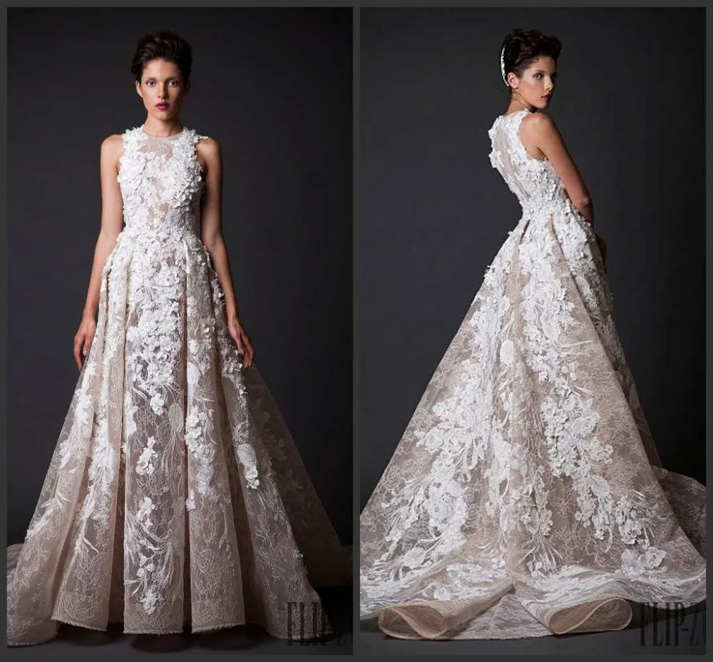 Designer Wedding Dresses 2016 New Trend Crew Appliqued Full Lace Bridal Designer Wedding Dresses 2016 New Trend Crew Appliqued Full Lace Bridal