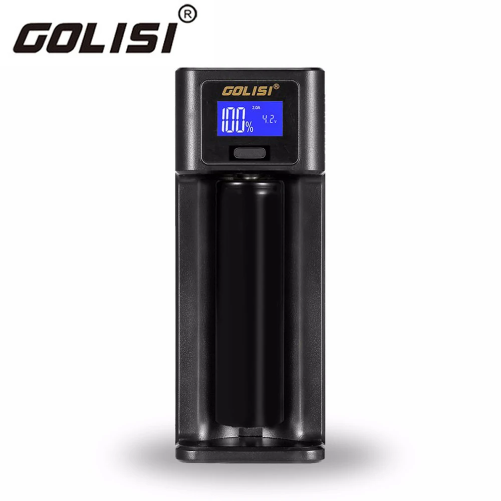 

Golisi i1 Smart Charger LCD Display Rechargeable Battery Charger 2A Fast Charging for 18650 21700 26650 Ni-mh Ni-cd Battery