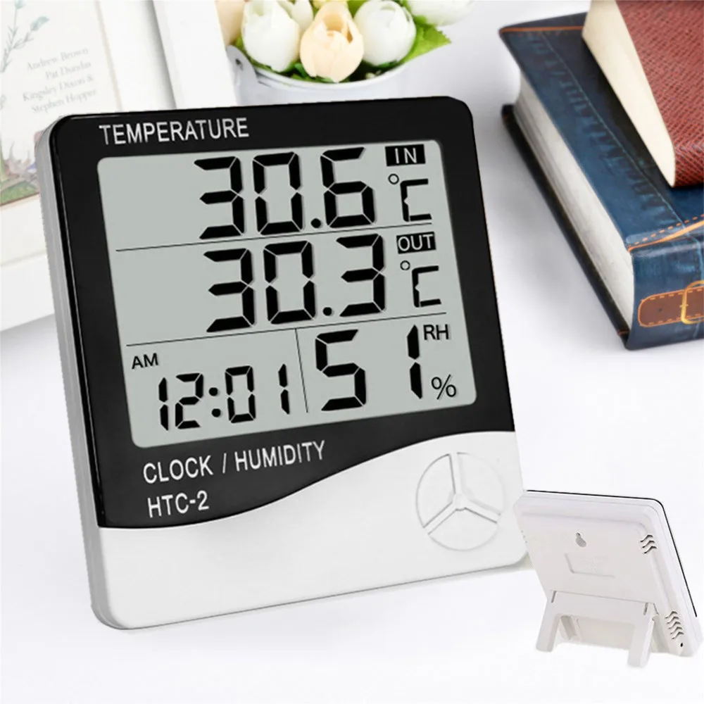 LCD Digital Temperature Humidity Meter HTC-2 Hygrometer Thermometer X9X0 