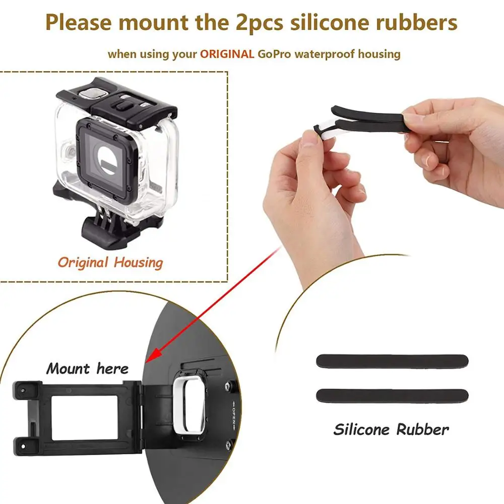 Gurmoir Kit d'accessoires avec boîtier étanche pour GoPro Hero 11