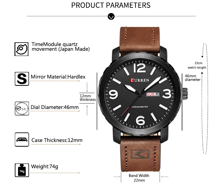 Мужские часы от роскошного бренда CURREN, модные простые деловые наручные часы с кожаным ремешком и календарем, мужские часы Hodinky Relogio Masculino