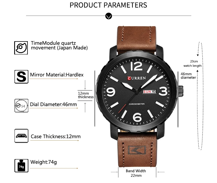 CURREN Мужские часы с кожаным ремешком кварцевые наручные часы повседневные бизнес Дата водонепроницаемые мужские часы Relogio Masculino Montre Homme