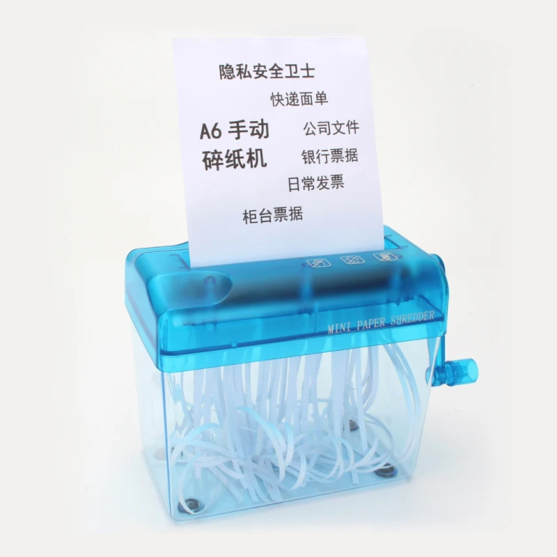 

A6 Mini Manual Shredder Desktop Paper Strip Cutter Hand Paper Crusher Paper Cutting Machine for School Office Home Use