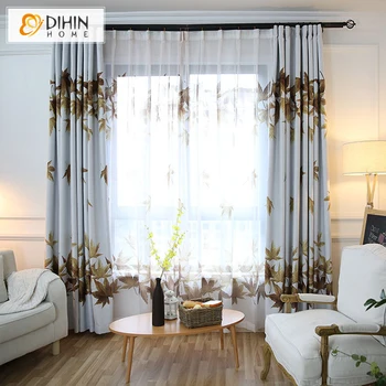 

DIHIN HOME Garden Style Window Blackout Floral Curtain For Kitchen/ Living Room Blackout Curtain Floral Rustic Drapes