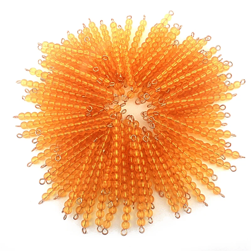 

Kids Toys Montessori 1000pcs Golden Pastic Beads 10 Strings Toys for Children Preschool Unisex-Student Early Learning 3 Year Old