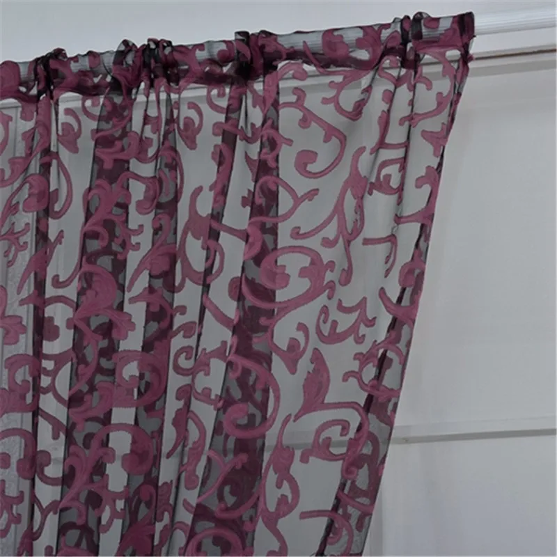 Floral Sheer Scarf Valances Window Floral Tulle Voile Door Window