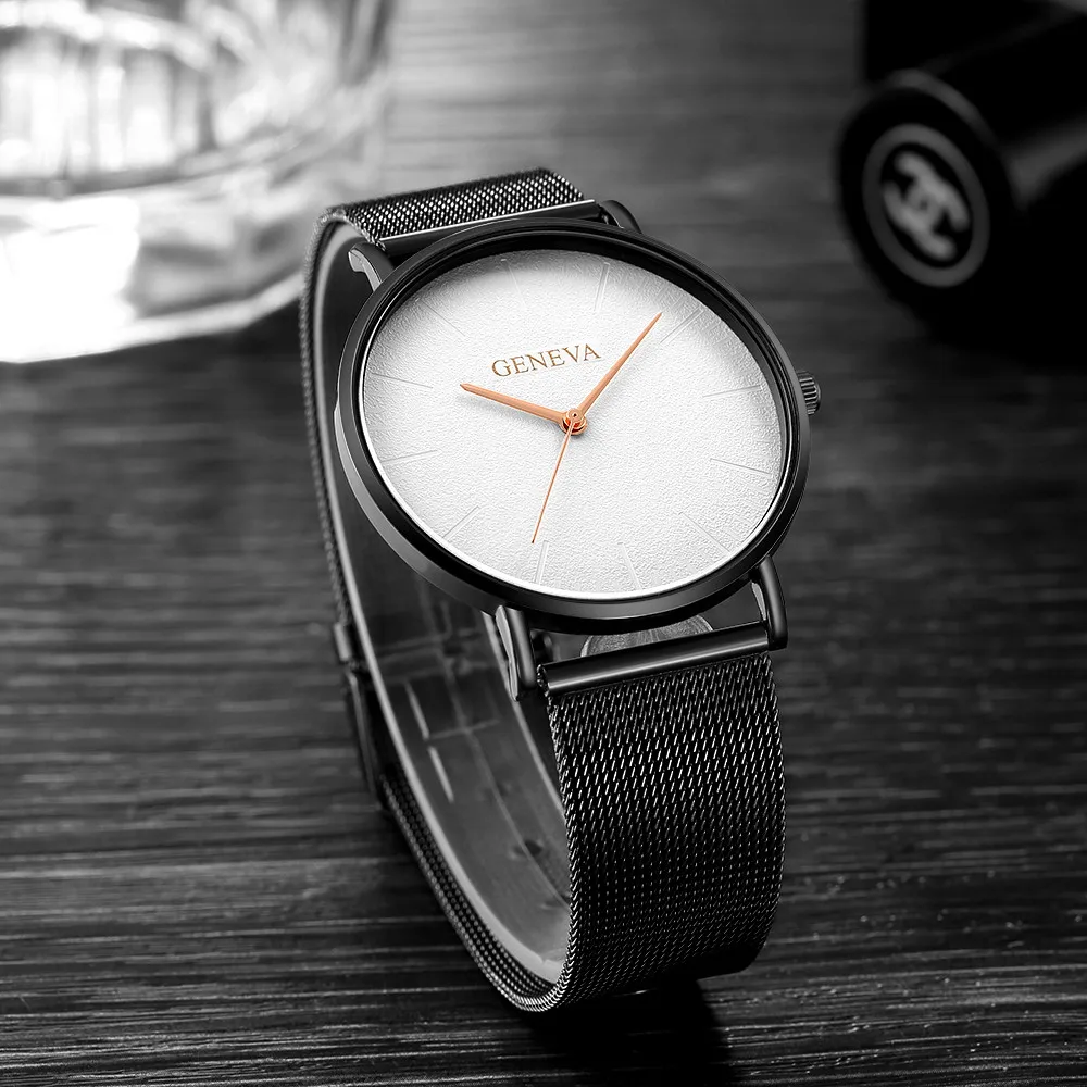 

Men Women Fashion Stainless Steel Strap Analog Quartz Wrist Watch Luxury Simple Style Designed Bracelet Watches Women Clock 2019