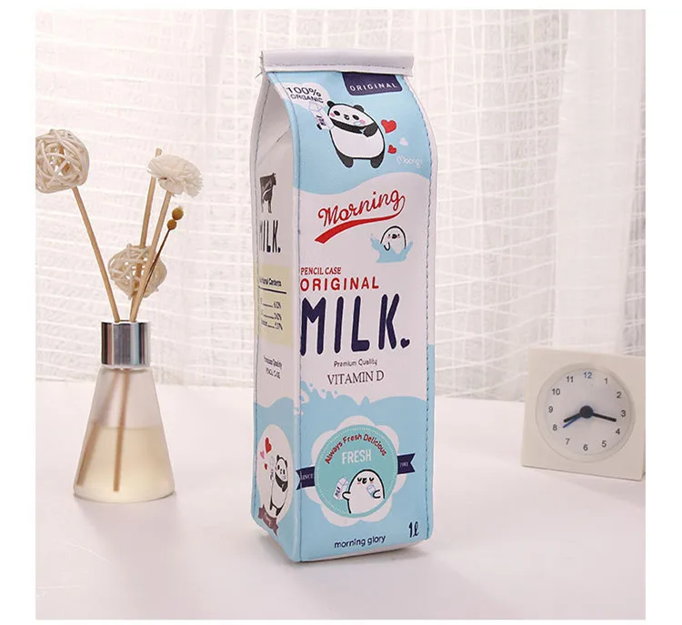 Чехол для карандашей из искусственной кожи с рисунком из мультфильма Morning Milk, органайзер для хранения канцелярских принадлежностей, сумка для школы и офиса Escolar - Цвет: As photo