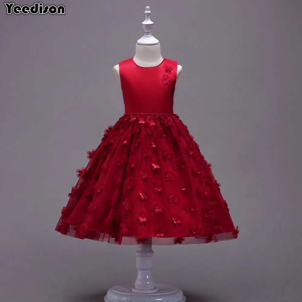 Yeedison Flower Girls Dress Sleeveless Children Wedding Party Dresses For Girls Prom Gowns Costumes 2018 New Kids Princess Dress (1)