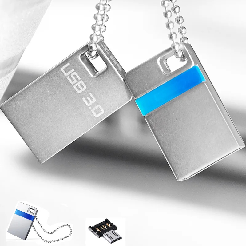 

Super speed Mini USB 3.0 Flash Drive 32GB Memory Stick Waterproof Metal Drive Disk U Disk + OTG adapter for smartphone Tablet PC
