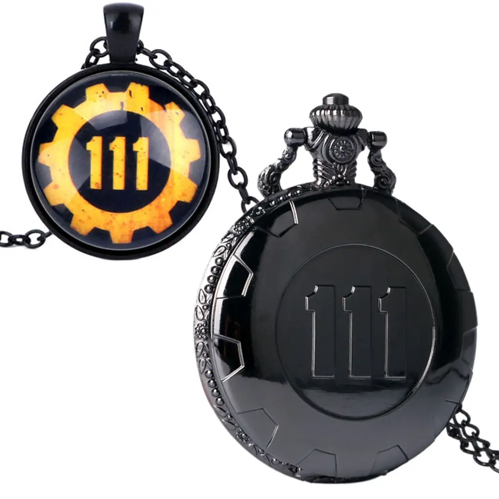 Модная игра Fallout 4 Vault 111 карманные часы с тема стеклянный купол Подвеска Ожерелье