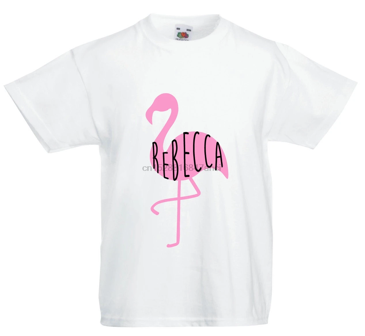 

Personalised Name Girls Flamingo T-shirt Big Sister Custom Cute Only Child Exp Cartoon t shirt men Unisex New Fashion tshirt