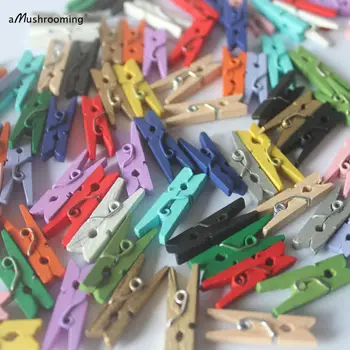 

Mini Pegs 25mm Wood Pegs Christmas Pegs Hanging Decoration Card Holder Miniture Clothespins - Christmas Craft