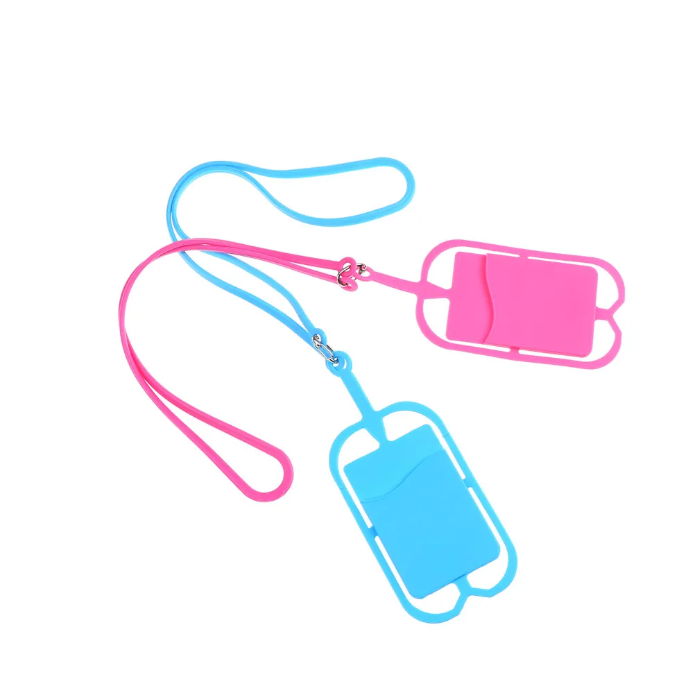 Силиконовый для мобильных телефонов держатель шнурок Мобильный телефон ремни слинг ID карты ожерелье ремешок держатель мобильного телефона с держателем карты
