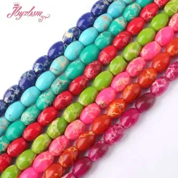 

6x8mm Smooth Oval Beads Sea Sediment Stone Beads For DIY Necklace Bracelat Earring Jewelry Making 15" Wholesale Free Shipping