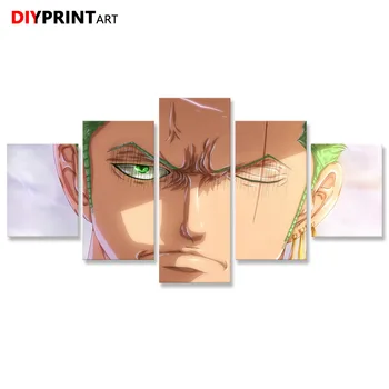 

One Piece Roronoa Zoro 5 Panel Modern Art Print Wall Pictures for Bedroom Livingroom A2013