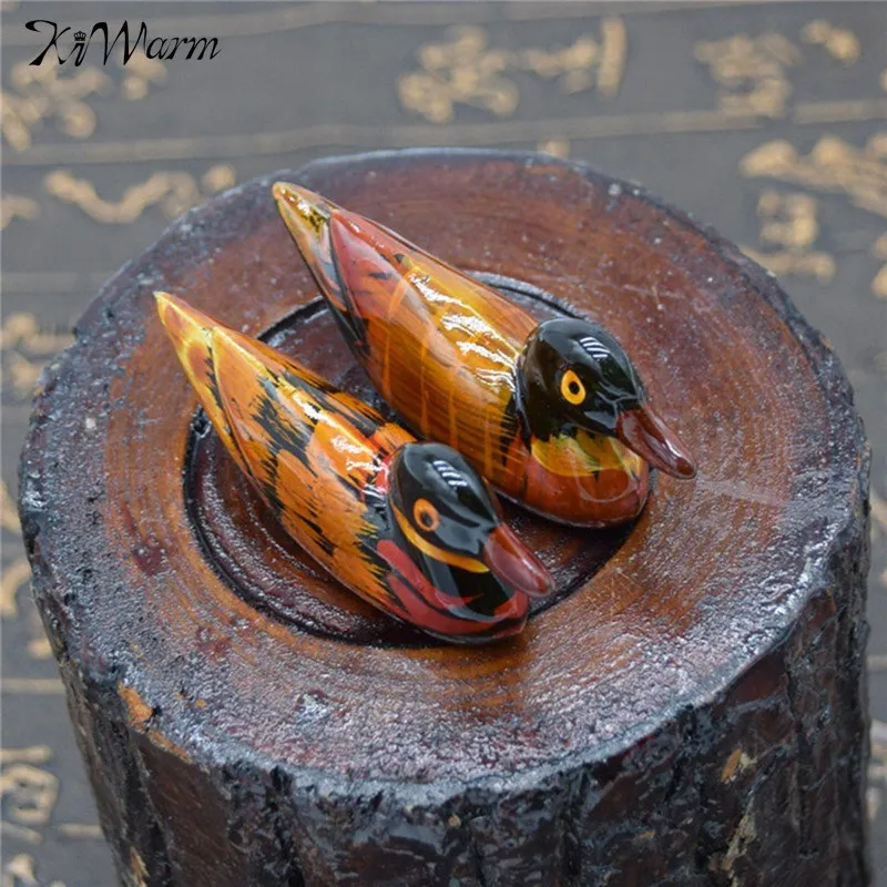 

Kiwarm Vintage Resin Pair Of Mandarin Ducks Chopstick Holder For Home Decoration Feng Shui Craft Display Ornament Holiday Gift