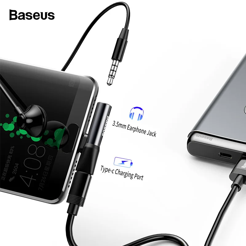 

Baseus USB C to 3.5mm Aux Jack Audio Earphone Adapter Type-C OTG Charging Cable Adapter Audio Splitter For Huawei Xiaomi Oneplus