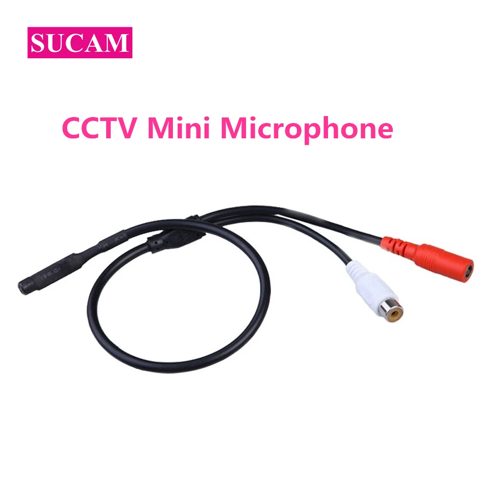

SUCAM 4Pieces/Lot CCTV Microphone RCA Mic Sound Audio Voice Pick Up CCTV Camera Mic for CCTV Security Camera