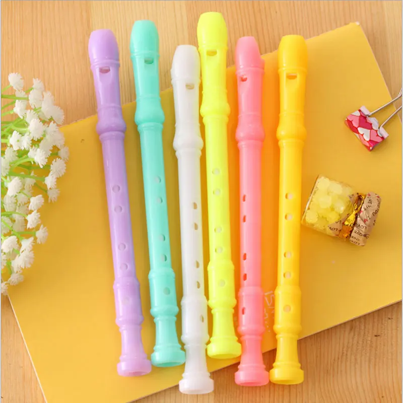 

6pcs/lot Colored flute gel pen black ink gel pen Kawaii Office stationery material escolar Neutral pens school supplies
