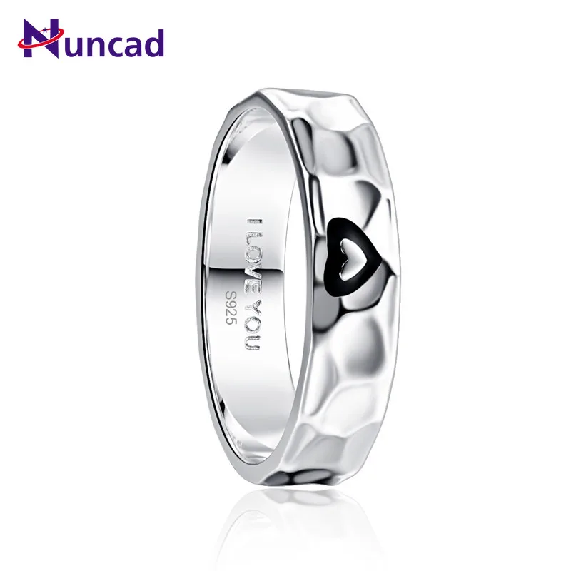 

NUNCAD Romantic Lover Rings 100% 925 Sterling Crystal Rings Woman Men Jewelry Pave Setting Lettering I LOVE YOU