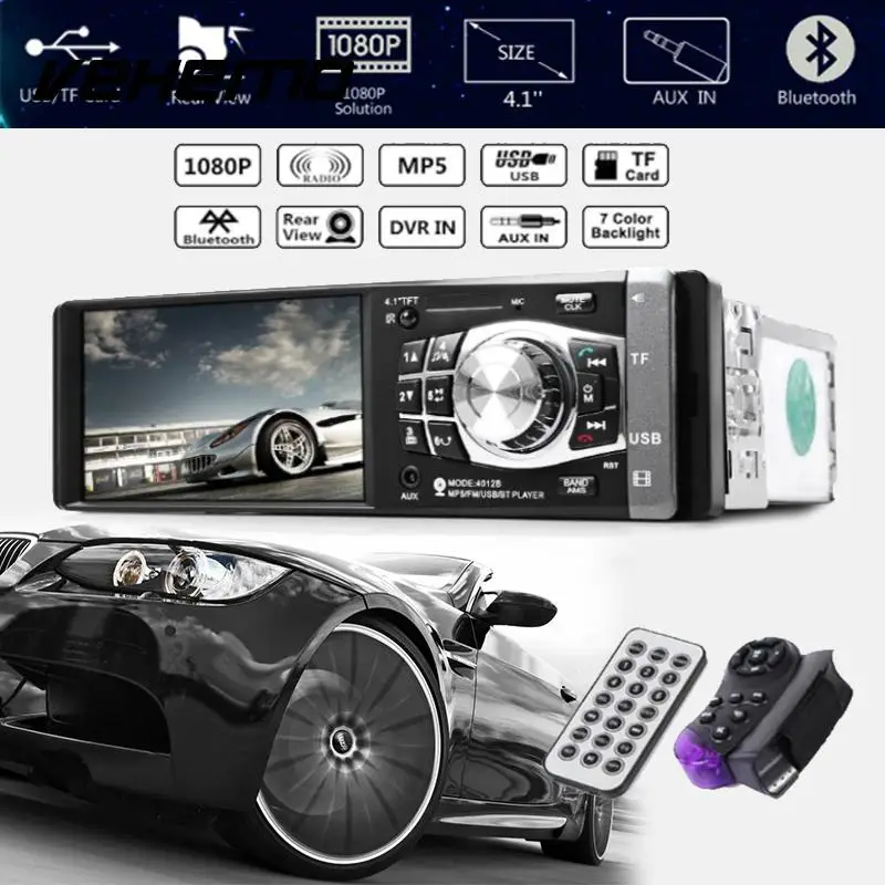 

Vehemo Multimedia Player Video Players 1 Din 4012B Player Automobile Bluetooth Support Reverse Image Car Kit Handle Controller