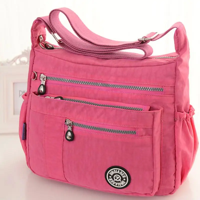 Female Bags Nylon Waterproof Zipper Crossbody Messenger Bag Purse Tote