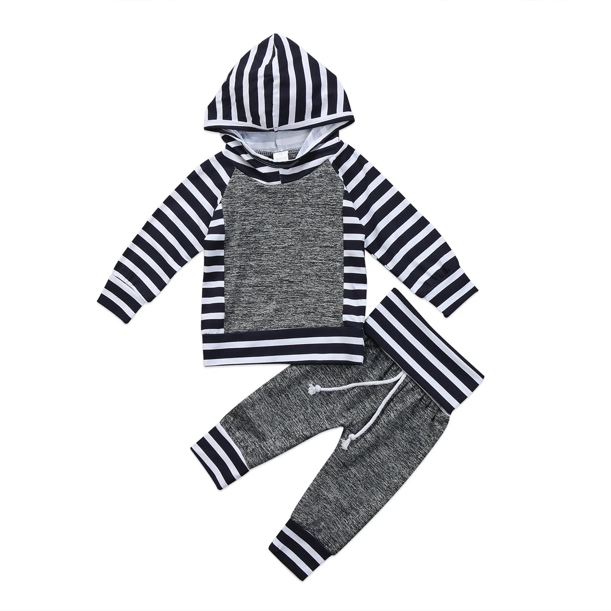 Newborn Toddler Baby Boy Girl Clothes Set Autumn Striped Long Sleeve