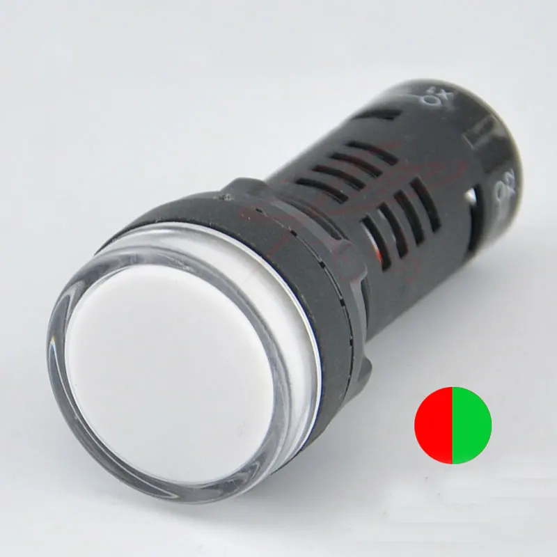 

22mm 12V 24V 220V Double Color Red Green Signal Lamp LED Power Indicator Light AD16-22SS 10pcs