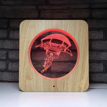 

Creative 3d night light usb wood grain plug-in USB touch led table lamp bedroom new strange product slippery