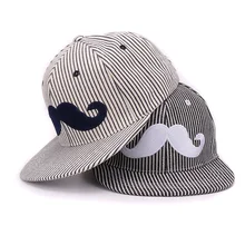 Classic stripes Snapback mustache embroidery and mens flat baseball cap raised beard hip hop hat and cap for men and women