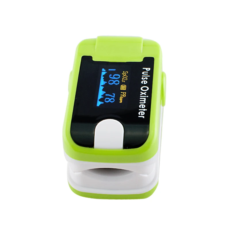 

New Color OLED Fingertip Pulse Oximeter With Audio Alarm & Pulse Sound - Spo2 Monitor Finger Puls Oximeter-Green