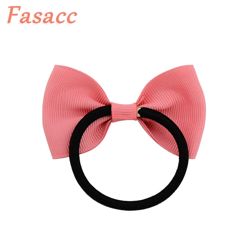 20pcs/lot FASACC Kids Hair Ties Elastic Ribbon Hair Bows Scrunchie Hair Band Rope Girls Hair Accessories A178