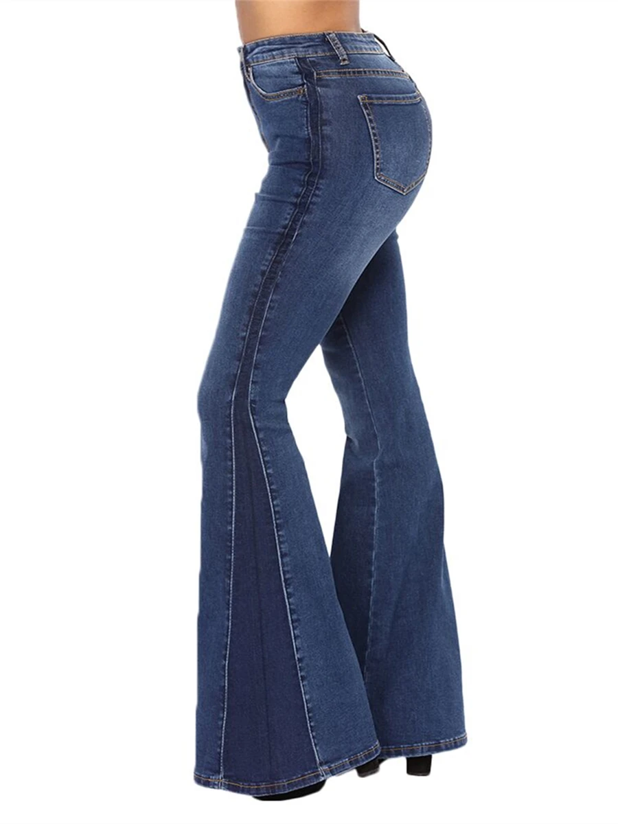 Fashion Side Insert Patchwork Boot Cut 