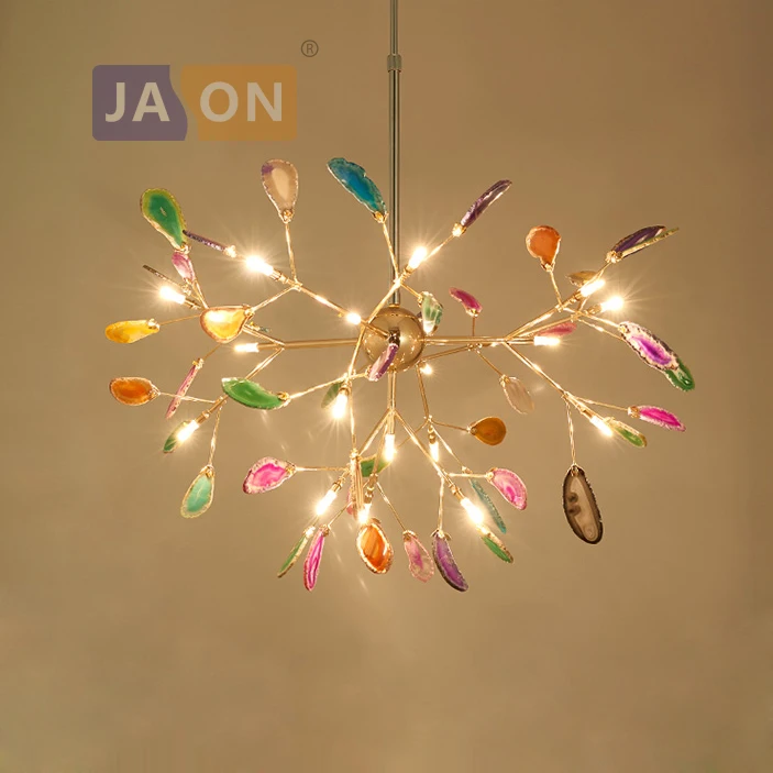 

g4 led Postmodern Iron Agate Firefly Chandelier.Chandelier Lighting Suspension Luminaire Lampen Lustre For Dinning Room Foyer