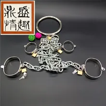 Секс магазин Лидер продаж секс-игрушки БДСМ фетиш Связывание проводка набор комплект из 3 предметов воротник/Legcuffs/наручники секс-игрушки для взрослых для женщин.