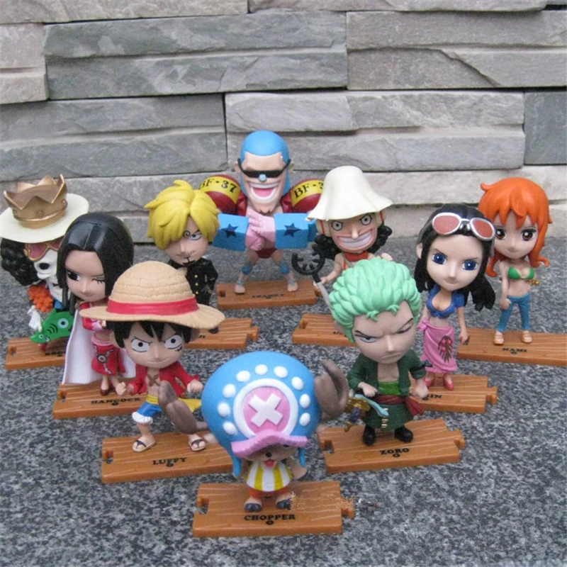 

10pcs/lot Anime Figures One Piece Action Figures PVC Luffy/Zoro/Chopper Brinquedos Model Moive Collection Kids Toys 12cm