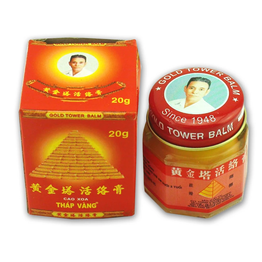 100% Original Vietnam Gold Tower Balm Ointment Pain Relieving Patch Massage Relaxation Arthritis Essential White Tiger Balm C087