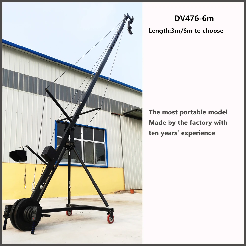 6m 2 axis Octagon pan tilt head portable camera crane 3m 6m2 axis head