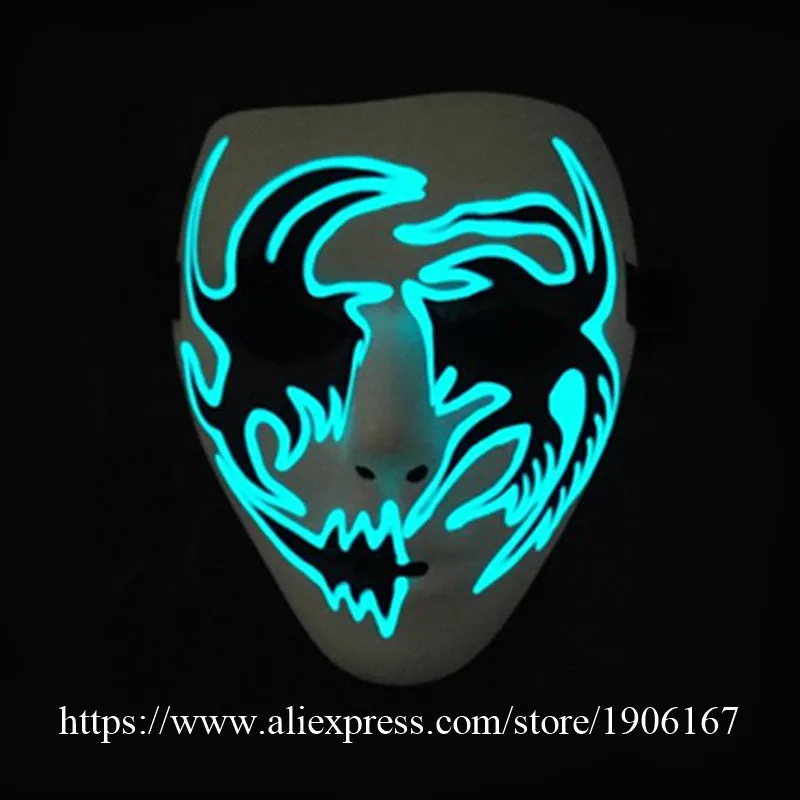 New Year Flash El Wire Led Glowing Beauty Christmas Party Mask Hot Sale05
