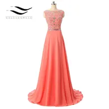 Solvedress женское трапециевидное в пол официальное длинное вечернее платье с кристаллами и бисером вечернее платье с круглым вырезом Vestidos De festa(SLE07