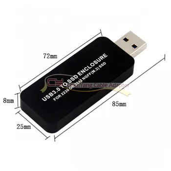 

Black 42mm NGFF M2 B-key or B/M-key SSD to USB 3.0 External PCBA Conveter Retractable Adapter Card Flash Disk Type