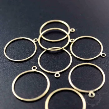 

gold filled color non-tarnished fashion women stacking ring with jumpring on top for attaching charm 1294092