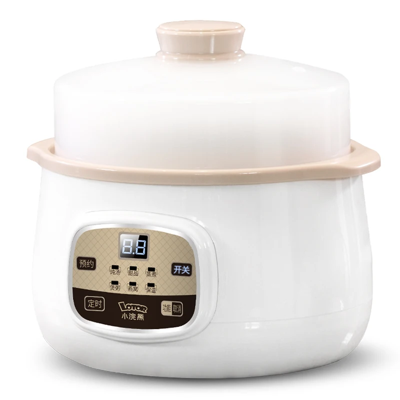 

Water Isolated Electric Cooker Mini Soup Pot Fully Automatic Ceramics Baby Porridge Electric Stew Pot