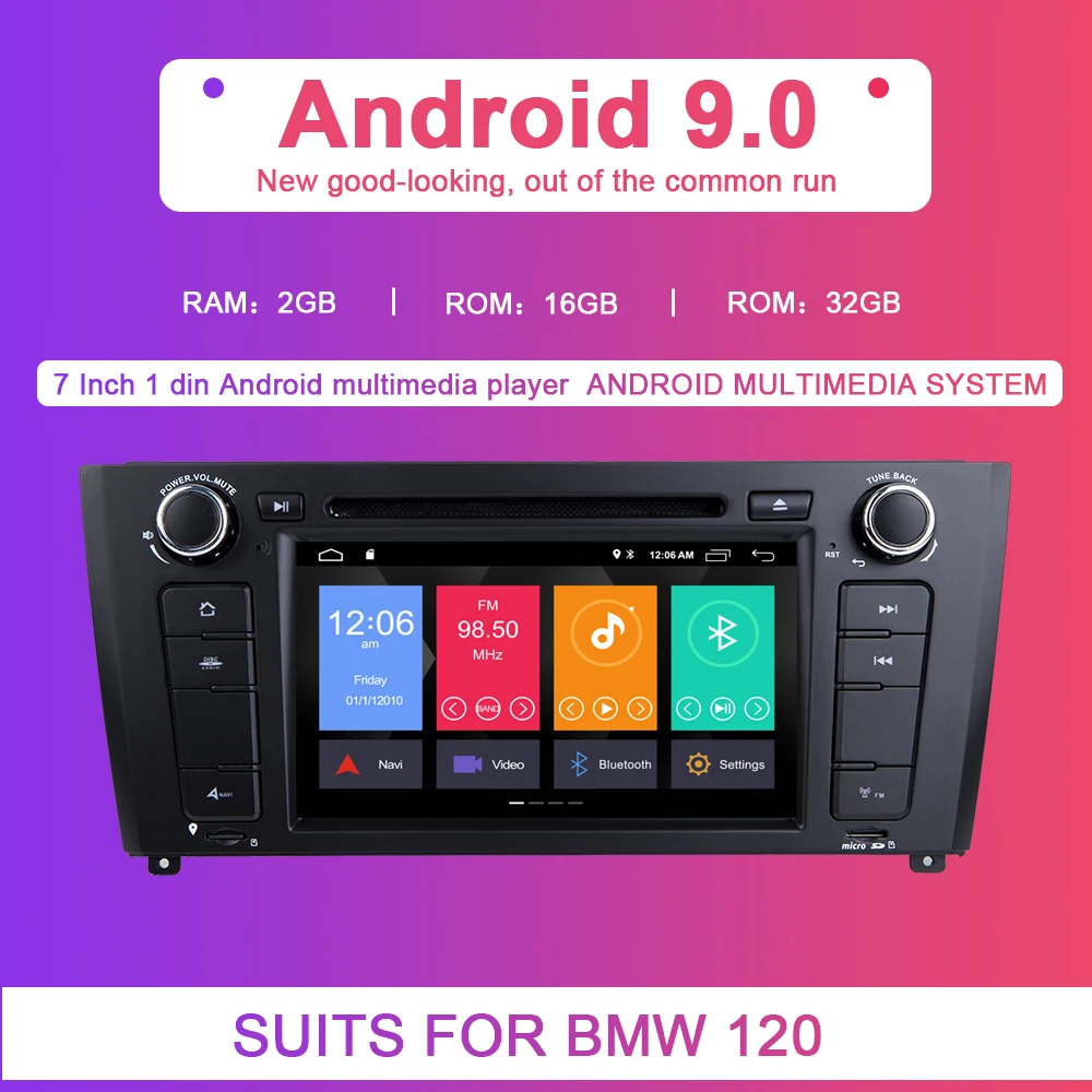 Xonrich 1 Din Android 9.0 Car DVD Multimedia Player For BMW E87 BMW 1 Series E88 E82 E81 I20 Radio GPS Navigation head unit Wifi